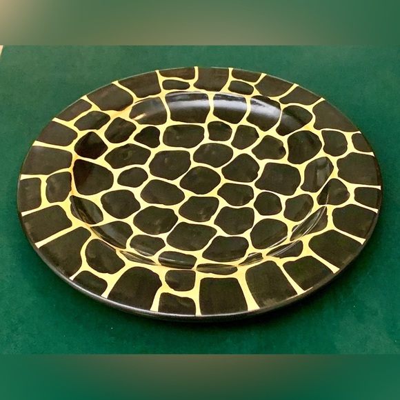 1996 Vintage Laurie Gates Safari Animal Print Giraffe Salad Plate - Picture 6 of 13